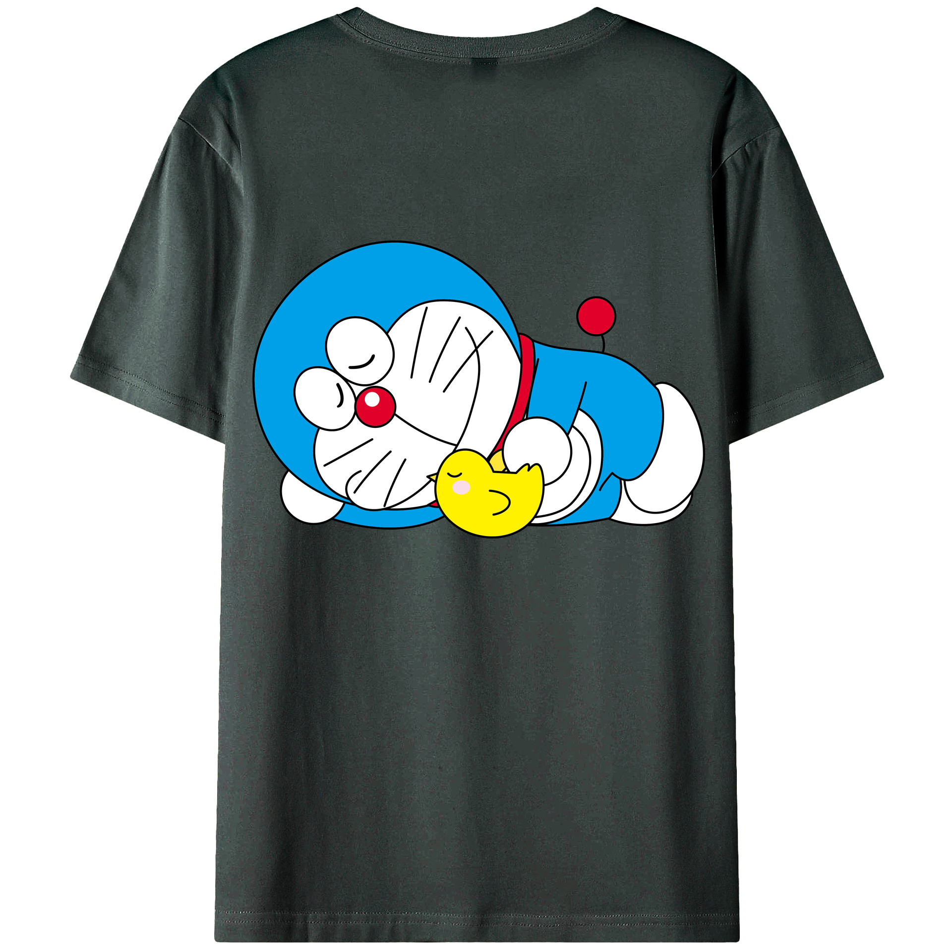 （画像用） ドラえもん Doraemon 綿100％ メンズ半袖Tシャツ（バックプリント） 通気性